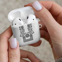 Philippines Barong Style AirPods Case with Polynesian Art and Leaf Motif Black-White Color LT03 - Polynesian Pride