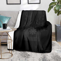 Philippines Barong Style Blanket with Polynesian Art and Leaf Motif Black Color LT03 - Polynesian Pride