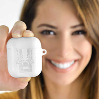 Philippines Barong Style AirPods Case with Polynesian Art and Leaf Motif White Color LT03 - Polynesian Pride