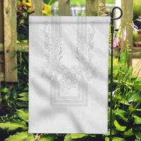 Philippines Barong Style Garden Flag with Polynesian Art and Leaf Motif White Color LT03 Garden Flag White - Polynesian Pride