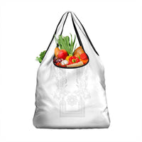 Philippines Barong Style Grocery Bag with Polynesian Art and Leaf Motif White Color LT03 1-pack One Size White - Polynesian Pride