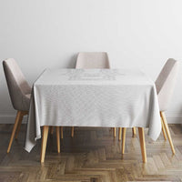 Philippines Barong Style Tablecloth with Polynesian Art and Leaf Motif White Color LT03 - Polynesian Pride