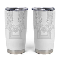 Philippines Barong Style Tumbler Cup with Polynesian Art and Leaf Motif White Color LT03 White - Polynesian Pride