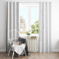 Philippines Barong Style Window Curtain with Polynesian Art and Leaf Motif White Color LT03 - Polynesian Pride