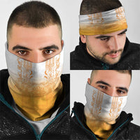 Philippines Barong Style Neck Gaiter with Polynesian Art and Leaf Motif Yellow Color LT03 - Polynesian Pride