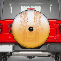 Philippines Barong Style Spare Tire Cover with Polynesian Art and Leaf Motif Yellow Color LT03 - Polynesian Pride