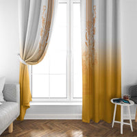 Philippines Barong Style Window Curtain with Polynesian Art and Leaf Motif Yellow Color LT03 - Polynesian Pride