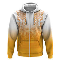 Philippines Barong Style Zip Hoodie with Polynesian Art and Leaf Motif Yellow Color LT03 Zip Hoodie Yellow - Polynesian Pride