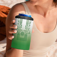 Philippines Barong Style 4 in 1 Can Cooler Tumbler with Polynesian Art and Leaf Motif Green Color