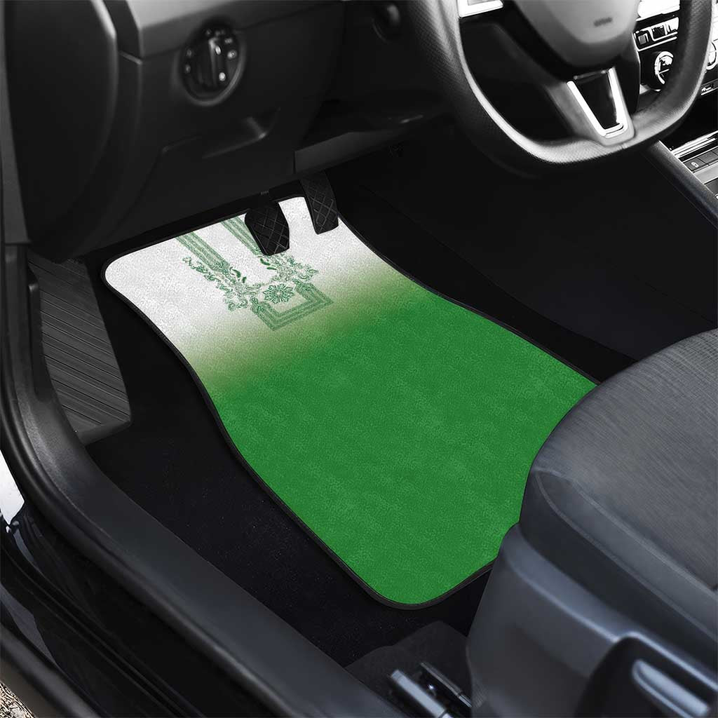 Philippines Barong Style Car Mats with Polynesian Art and Leaf Motif Green Color LT03 - Polynesian Pride