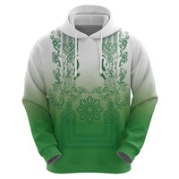 Philippines Barong Style Hoodie with Polynesian Art and Leaf Motif Green Color LT03 - Polynesian Pride