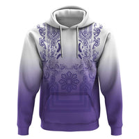 Philippines Barong Style Hoodie with Polynesian Art and Leaf Motif Purple Color LT03 Pullover Hoodie Purple - Polynesian Pride