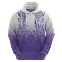 Philippines Barong Style Hoodie with Polynesian Art and Leaf Motif Purple Color LT03 - Polynesian Pride
