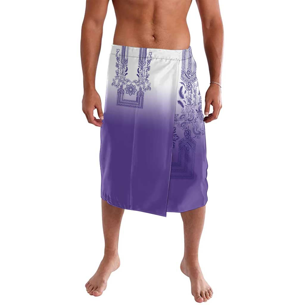 Philippines Barong Style Lavalava with Polynesian Art and Leaf Motif Purple Color LT03 Purple - Polynesian Pride