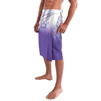 Philippines Barong Style Lavalava with Polynesian Art and Leaf Motif Purple Color LT03 - Polynesian Pride