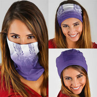 Philippines Barong Style Neck Gaiter with Polynesian Art and Leaf Motif Purple Color