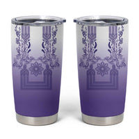 Philippines Barong Style Tumbler Cup with Polynesian Art and Leaf Motif Purple Color LT03 Purple - Polynesian Pride