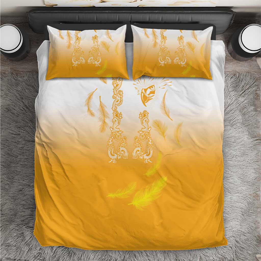 Philippines National Costume Style Bedding Set Barong Tagalog and Eagle Feather Yellow Color LT03 Yellow - Polynesian Pride