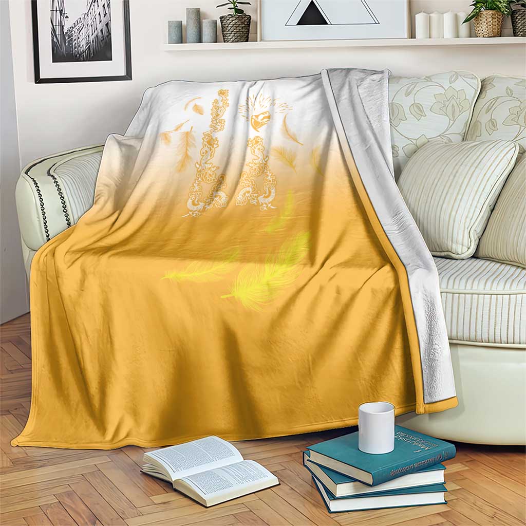 Philippines National Costume Style Blanket Barong Tagalog and Eagle Feather Yellow Color LT03 Yellow - Polynesian Pride