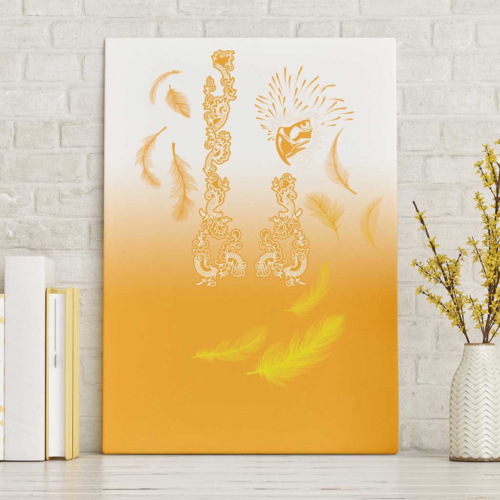 Philippines National Costume Style Canvas Wall Art Barong Tagalog and Eagle Feather Yellow Color LT03 Without Frame Yellow - Polynesian Pride