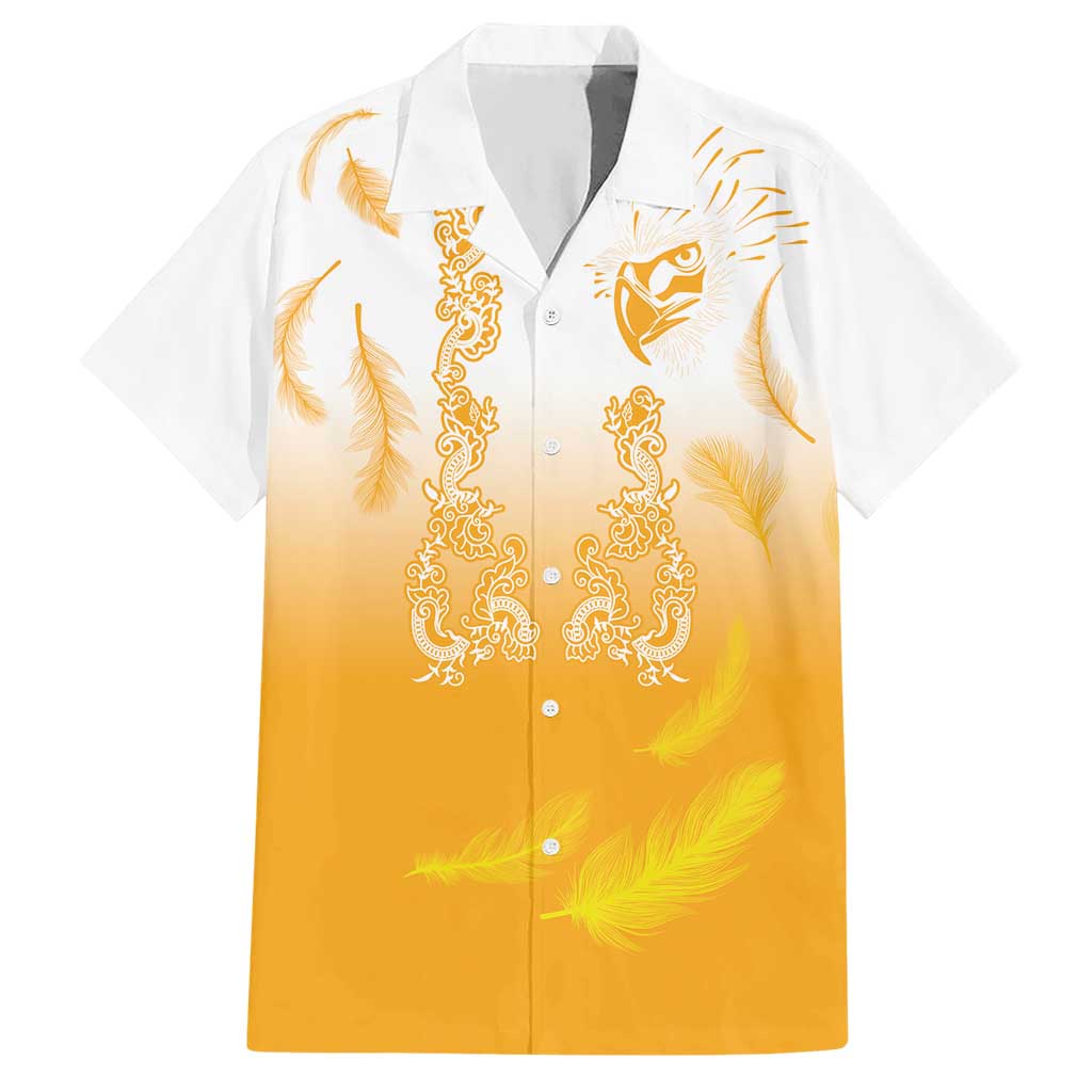 Philippines National Costume Style Hawaiian Shirt Barong Tagalog and Eagle Feather Yellow Color LT03 Yellow - Polynesian Pride