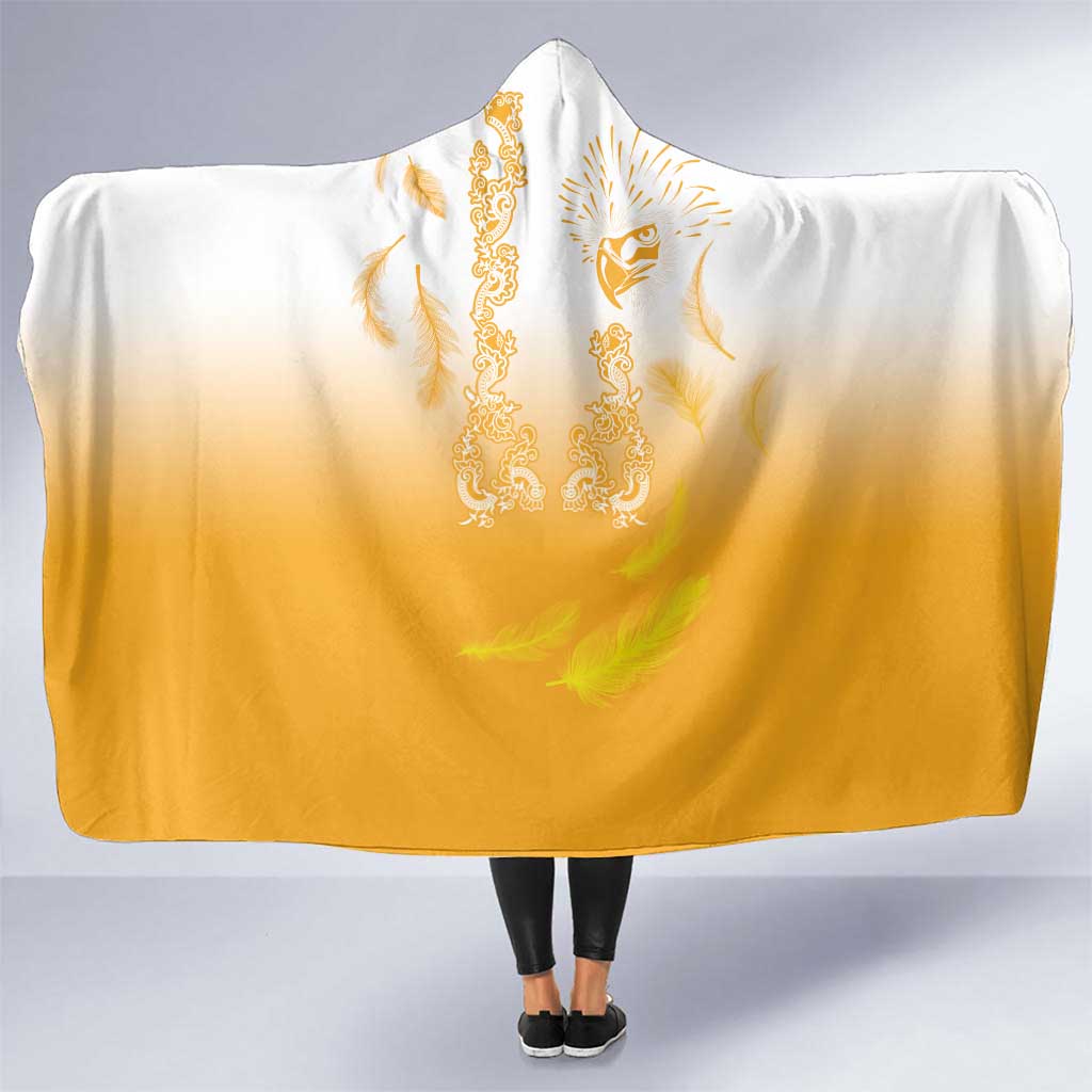 Philippines National Costume Style Hooded Blanket Barong Tagalog and Eagle Feather Yellow Color LT03 One Size Yellow - Polynesian Pride