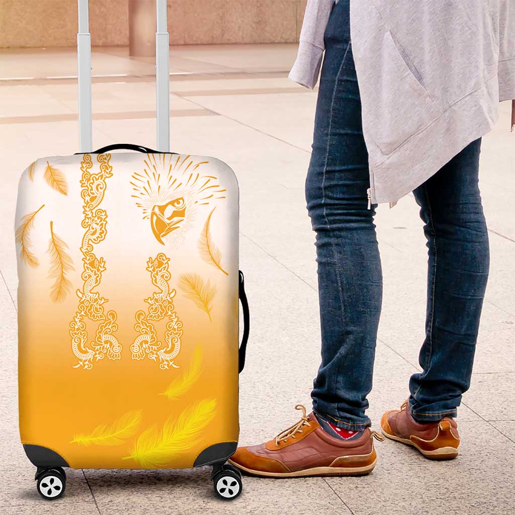 Philippines National Costume Style Luggage Cover Barong Tagalog and Eagle Feather Yellow Color LT03 Yellow - Polynesian Pride