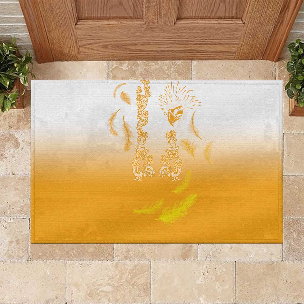 Philippines National Costume Style Rubber Doormat Barong Tagalog and Eagle Feather Yellow Color LT03 Yellow - Polynesian Pride