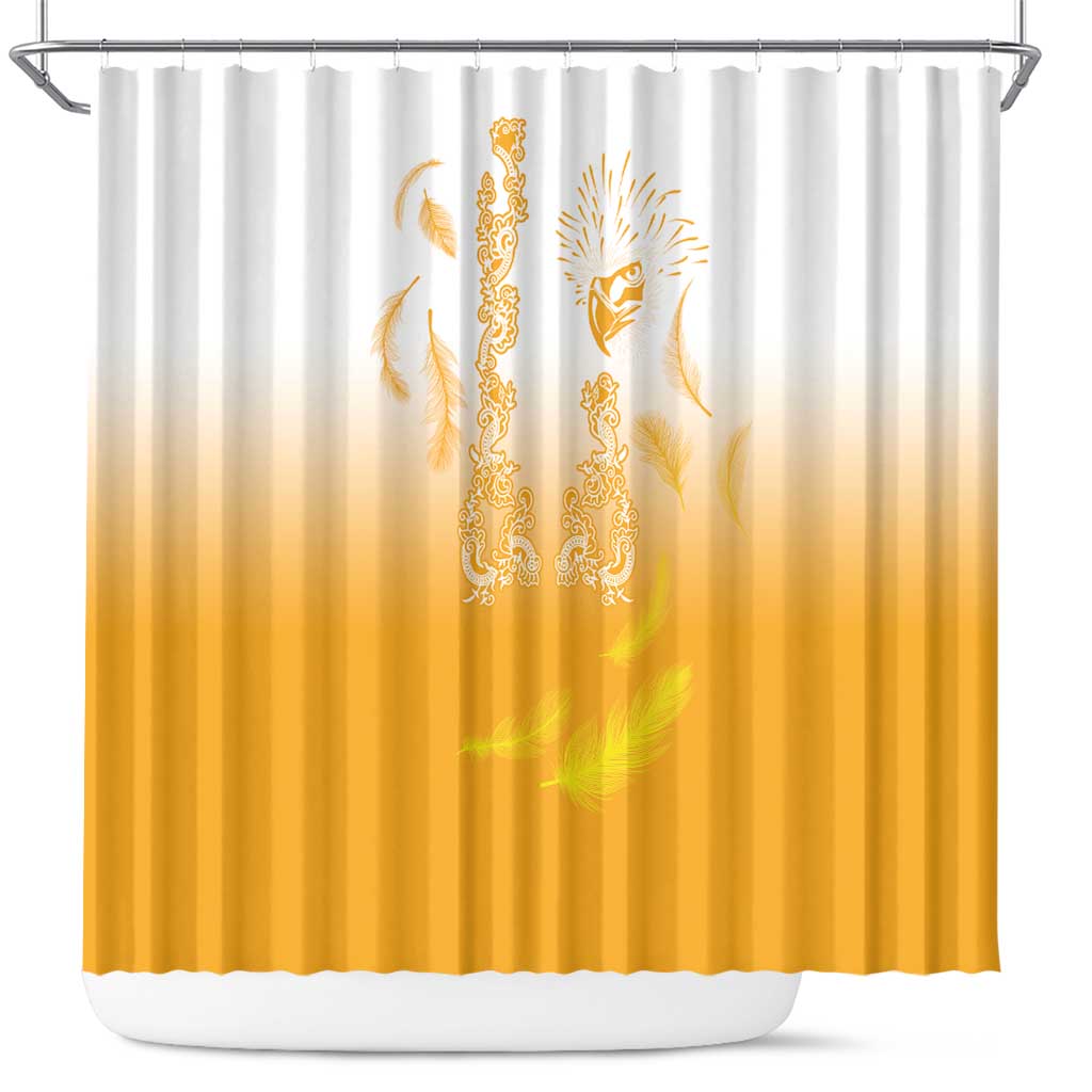 Philippines National Costume Style Shower Curtain Barong Tagalog and Eagle Feather Yellow Color LT03 Yellow - Polynesian Pride