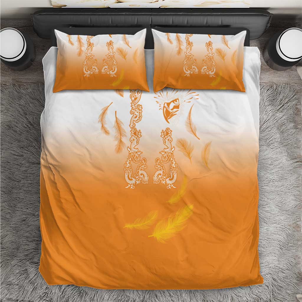Philippines National Costume Style Bedding Set Barong Tagalog and Eagle Feather Orange Color LT03 Orange - Polynesian Pride