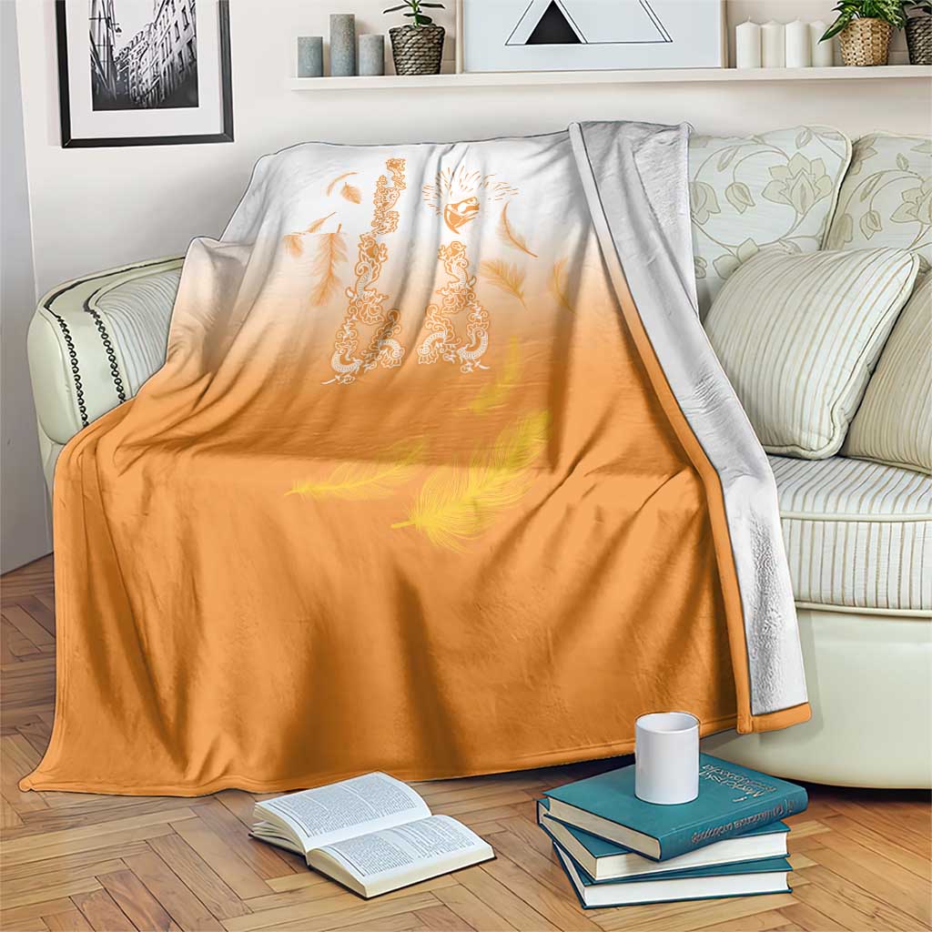 Philippines National Costume Style Blanket Barong Tagalog and Eagle Feather Orange Color LT03 Orange - Polynesian Pride