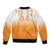 Philippines National Costume Style Bomber Jacket Barong Tagalog and Eagle Feather Orange Color