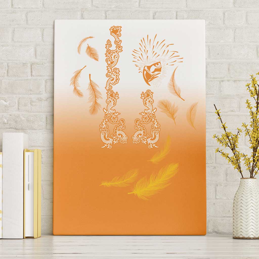 Philippines National Costume Style Canvas Wall Art Barong Tagalog and Eagle Feather Orange Color LT03 Without Frame Orange - Polynesian Pride