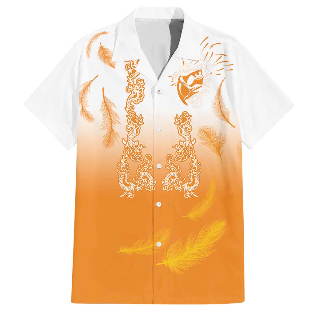 Philippines National Costume Style Hawaiian Shirt Barong Tagalog and Eagle Feather Orange Color LT03 Orange - Polynesian Pride