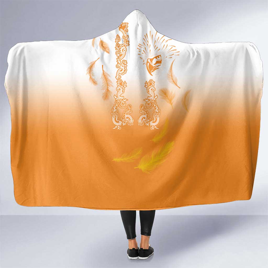 Philippines National Costume Style Hooded Blanket Barong Tagalog and Eagle Feather Orange Color LT03 One Size Orange - Polynesian Pride