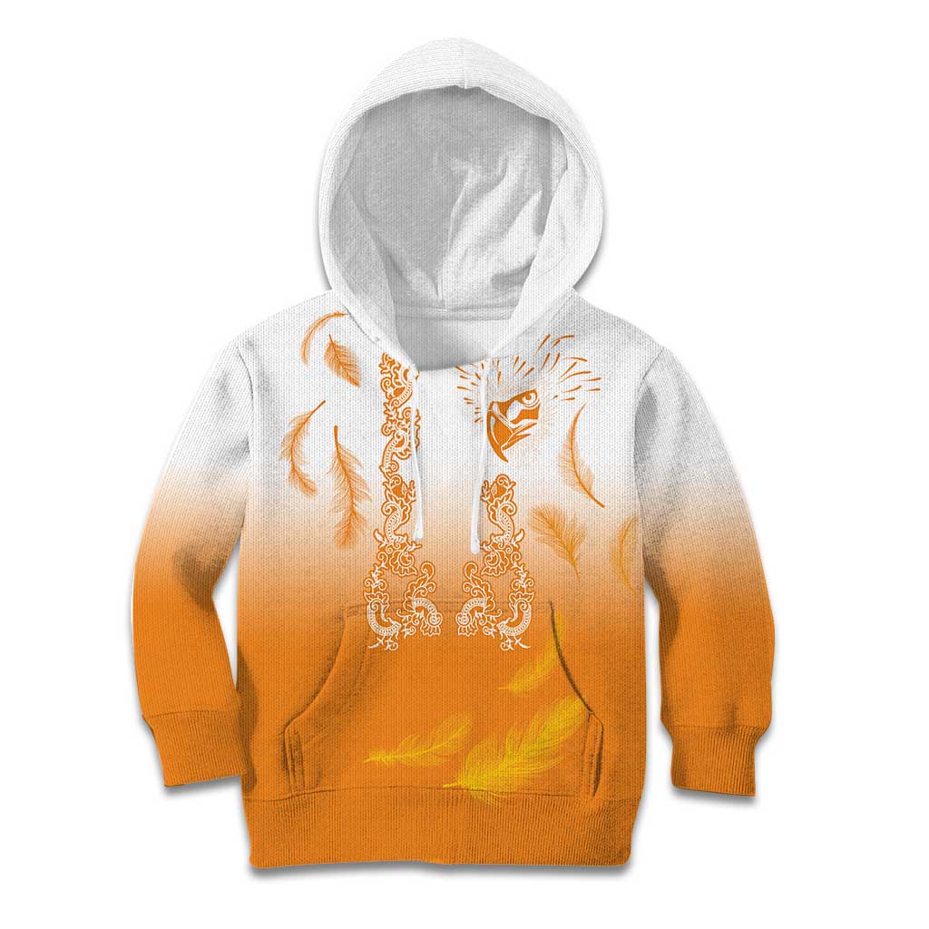 Philippines National Costume Style Kid Hoodie Barong Tagalog and Eagle Feather Orange Color