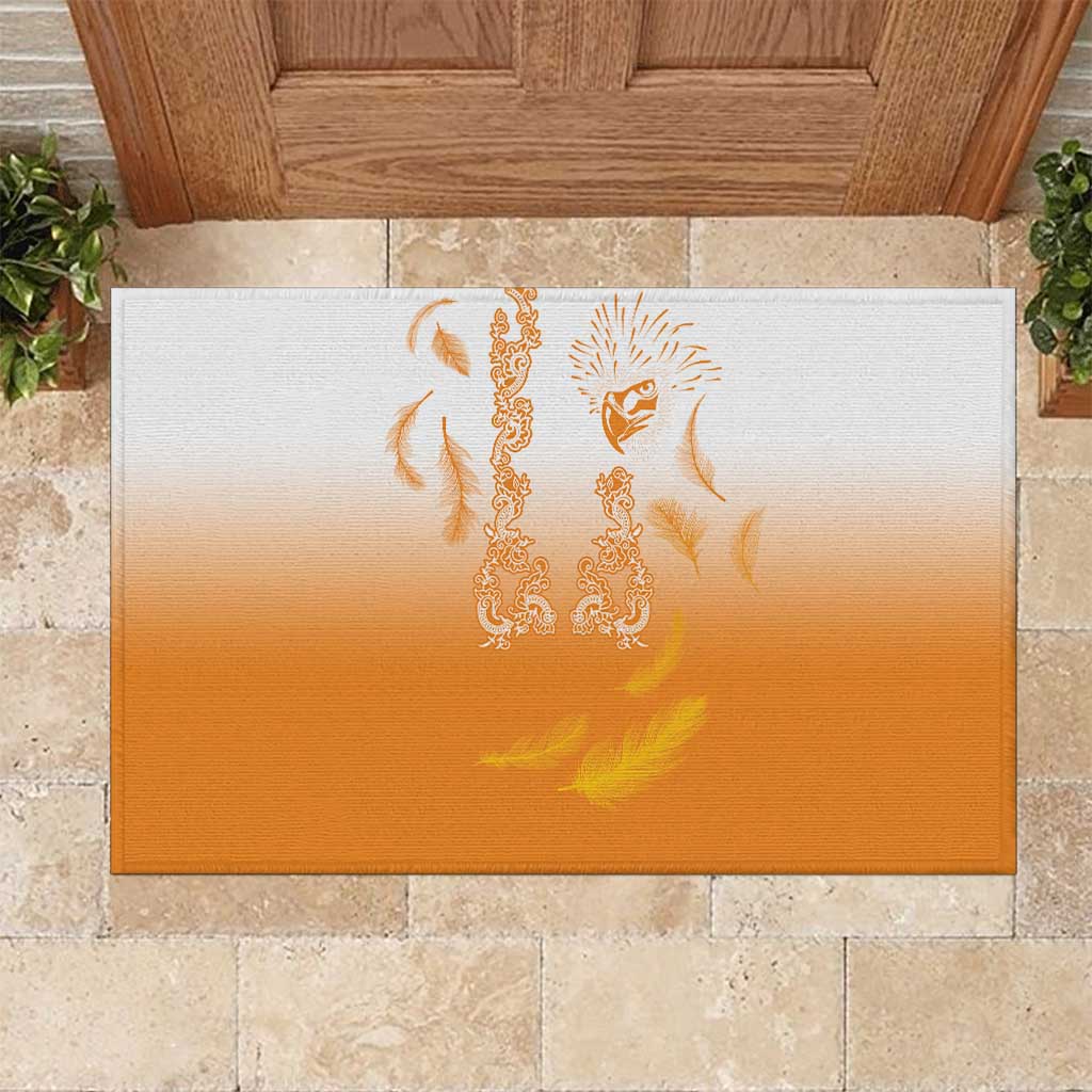Philippines National Costume Style Rubber Doormat Barong Tagalog and Eagle Feather Orange Color LT03 Orange - Polynesian Pride