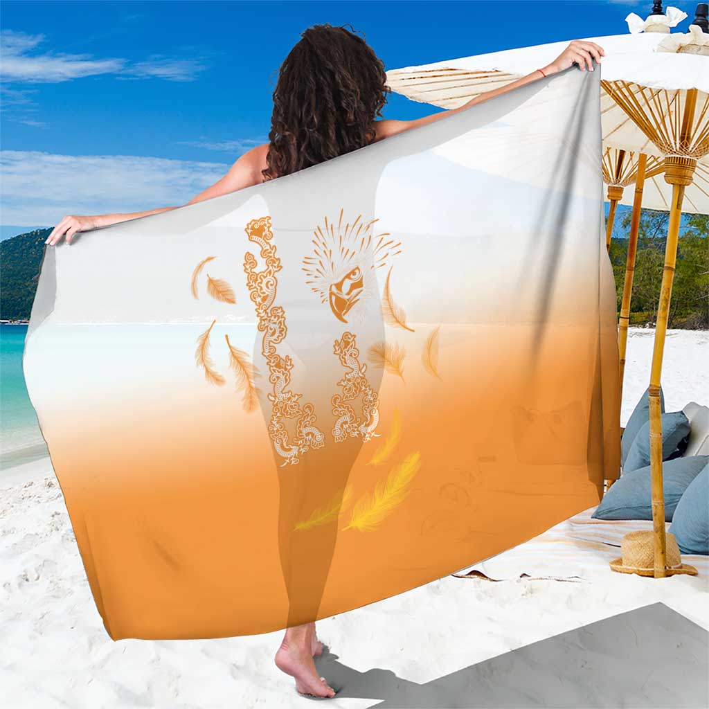 Philippines National Costume Style Sarong Barong Tagalog and Eagle Feather Orange Color LT03 One Size 44 x 66 inches Orange - Polynesian Pride