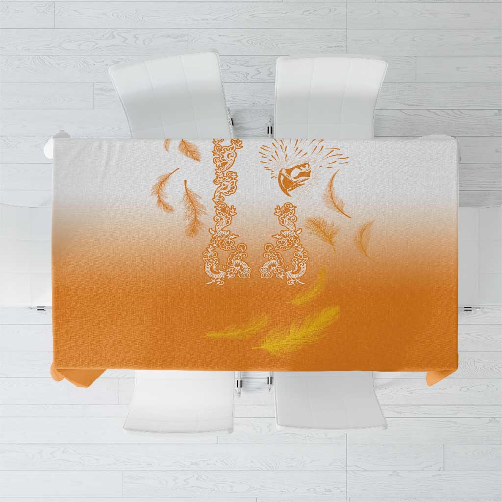 Philippines National Costume Style Tablecloth Barong Tagalog and Eagle Feather Orange Color LT03 Orange - Polynesian Pride