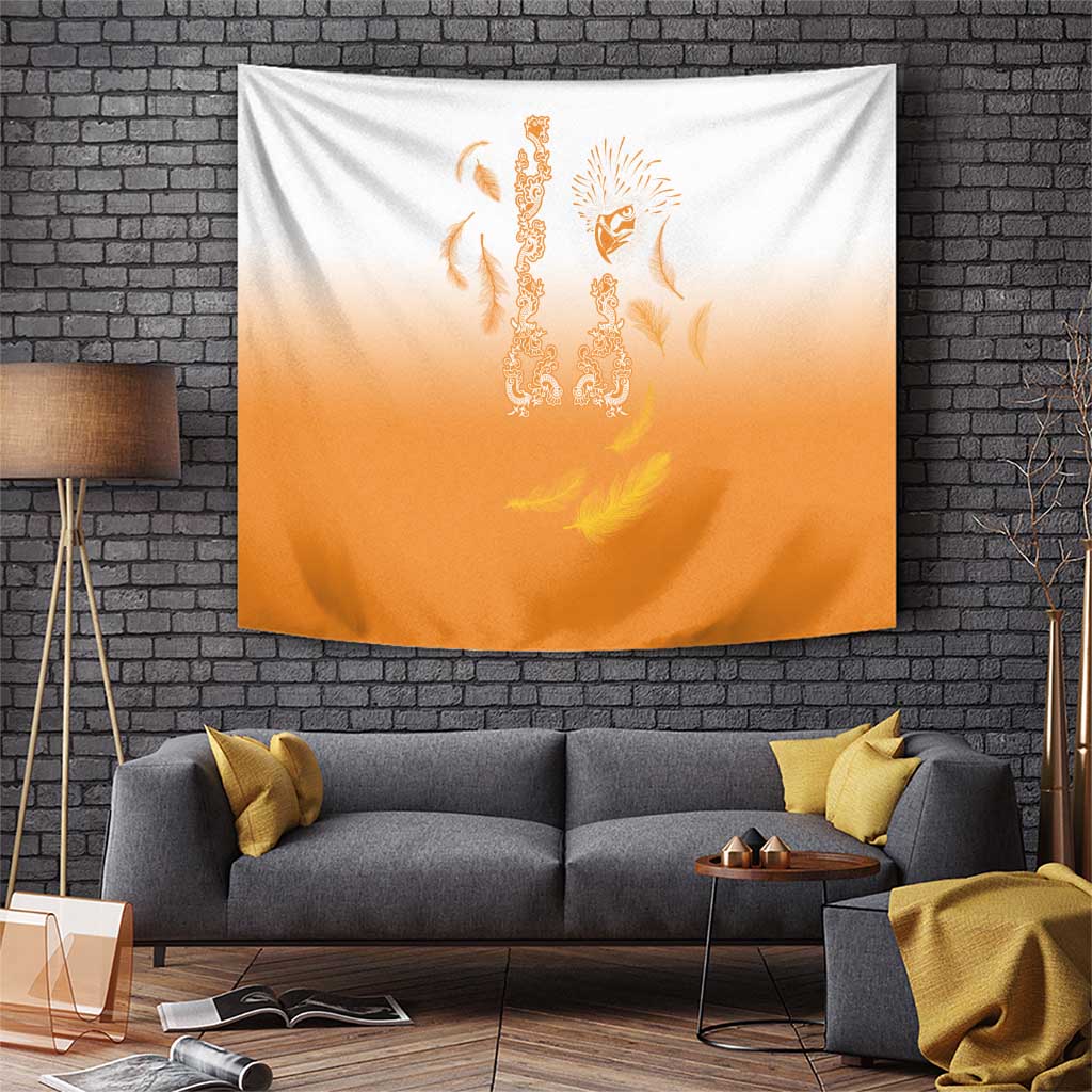 Philippines National Costume Style Tapestry Barong Tagalog and Eagle Feather Orange Color LT03 Orange - Polynesian Pride
