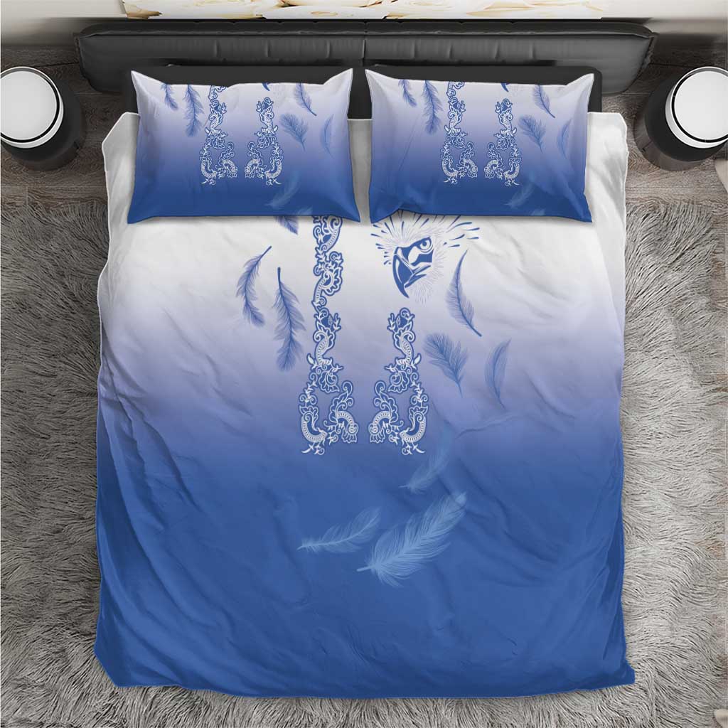 Philippines National Costume Style Bedding Set Barong Tagalog and Eagle Feather Blue Color LT03 Blue - Polynesian Pride