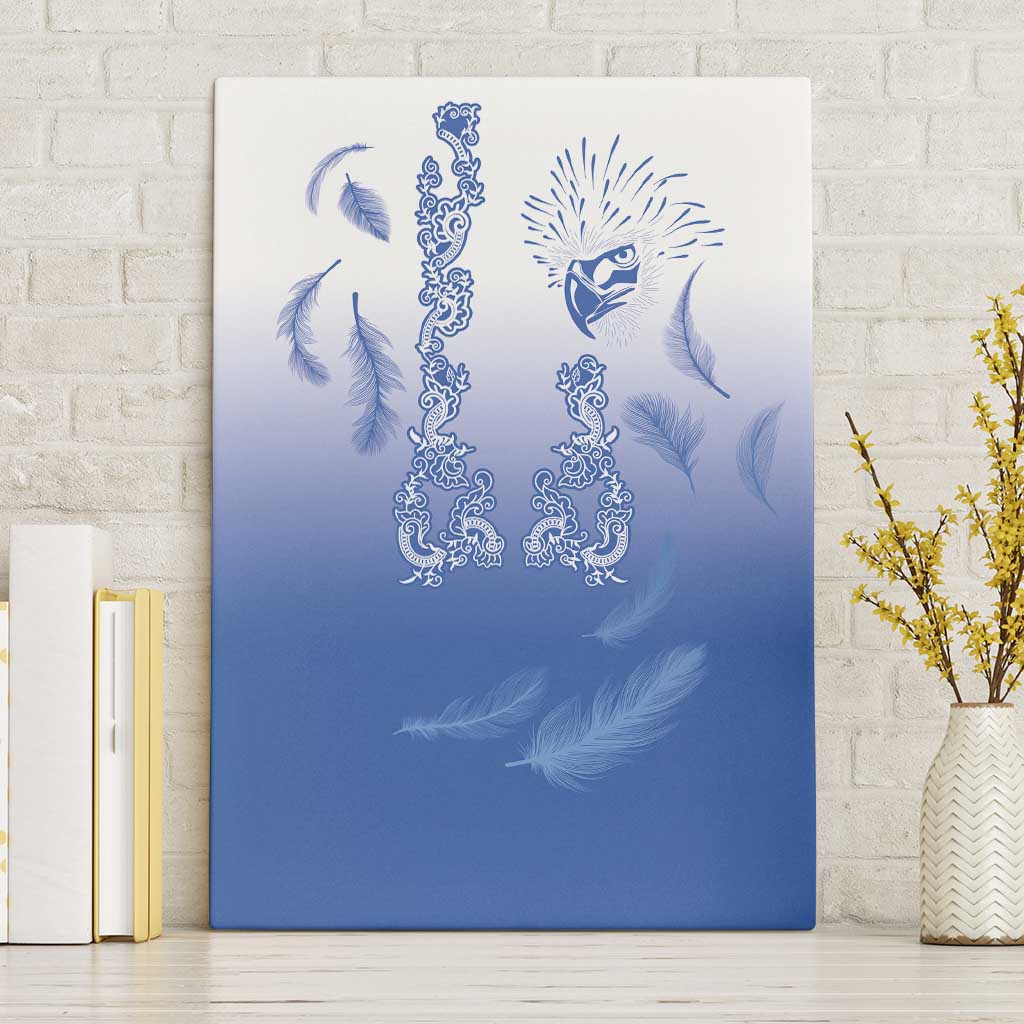 Philippines National Costume Style Canvas Wall Art Barong Tagalog and Eagle Feather Blue Color LT03 Without Frame Blue - Polynesian Pride