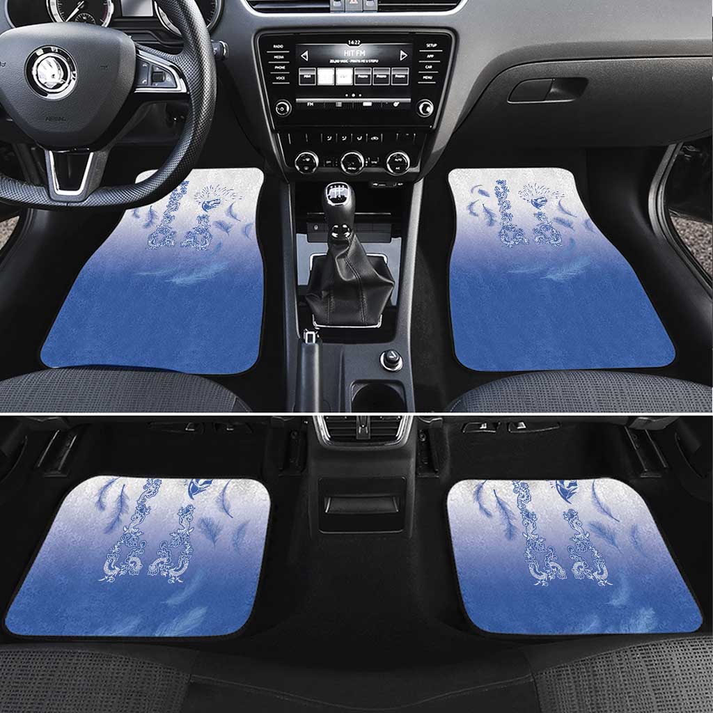 Philippines National Costume Style Car Mats Barong Tagalog and Eagle Feather Blue Color LT03 Set 4pcs Blue - Polynesian Pride