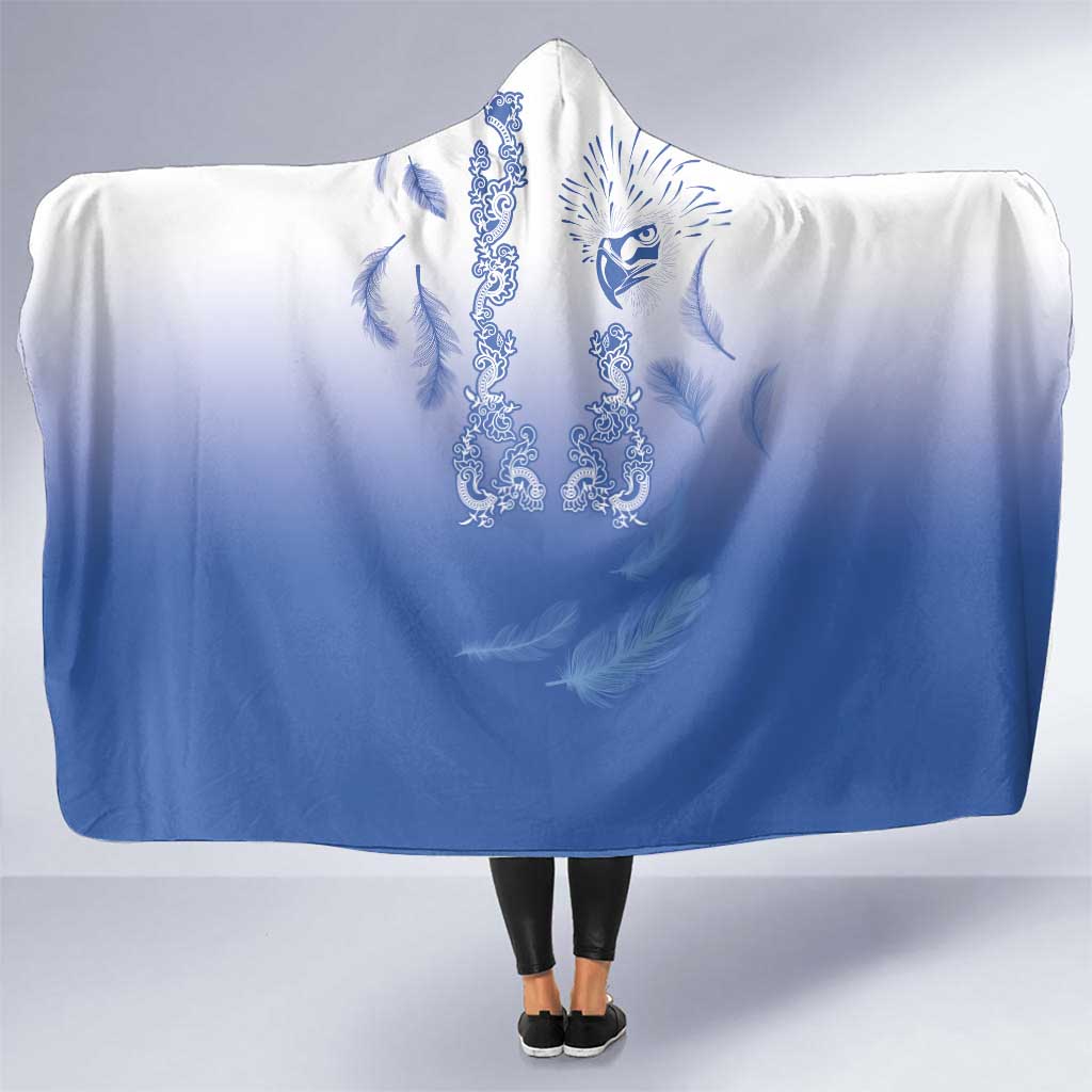 Philippines National Costume Style Hooded Blanket Barong Tagalog and Eagle Feather Blue Color LT03 One Size Blue - Polynesian Pride