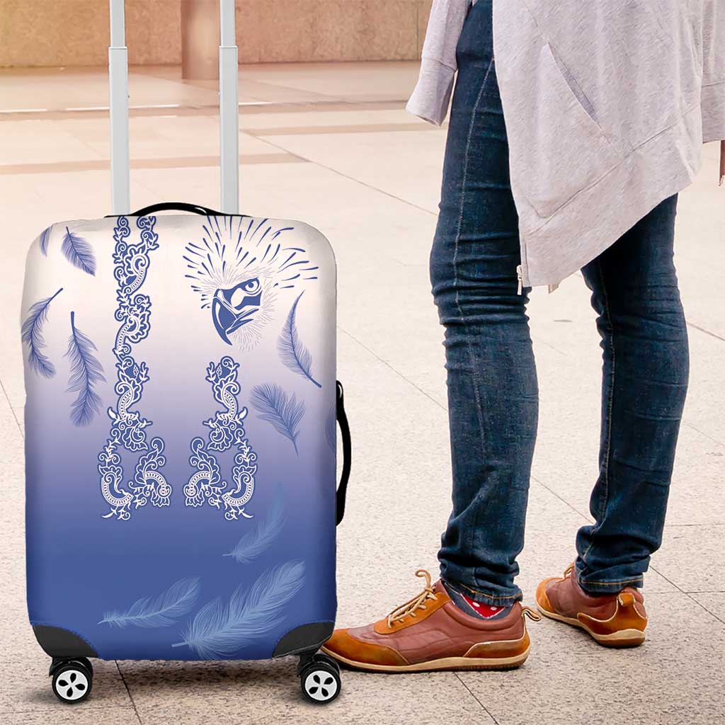 Philippines National Costume Style Luggage Cover Barong Tagalog and Eagle Feather Blue Color LT03 Blue - Polynesian Pride