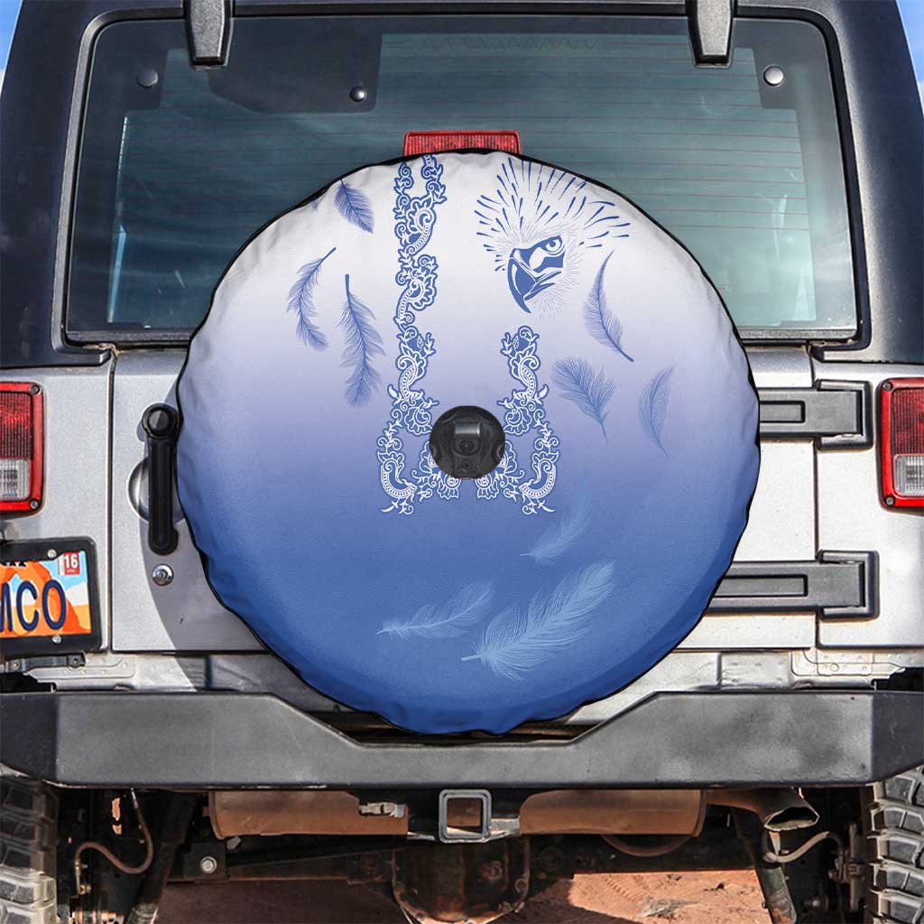 Philippines National Costume Style Spare Tire Cover Barong Tagalog and Eagle Feather Blue Color LT03 Blue - Polynesian Pride