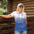 Philippines National Costume Style Women Polo Shirt Barong Tagalog and Eagle Feather Blue Color