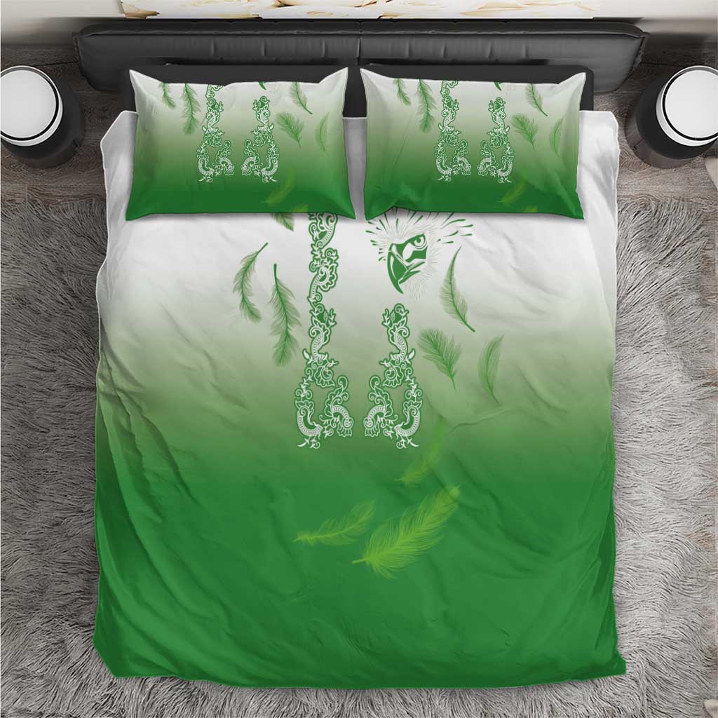 Philippines National Costume Style Bedding Set Barong Tagalog and Eagle Feather Green Color LT03 Green - Polynesian Pride