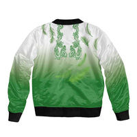 Philippines National Costume Style Bomber Jacket Barong Tagalog and Eagle Feather Green Color LT03 - Polynesian Pride