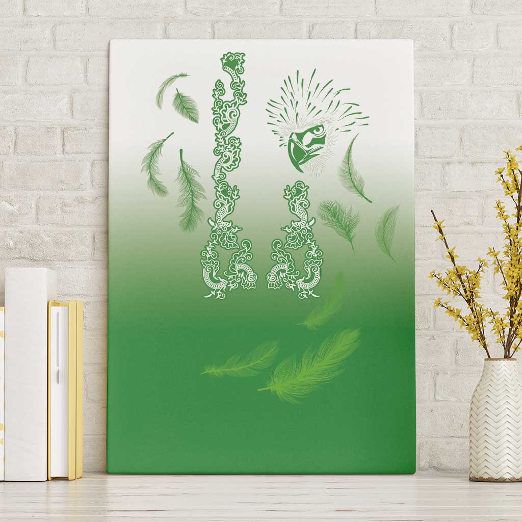 Philippines National Costume Style Canvas Wall Art Barong Tagalog and Eagle Feather Green Color LT03 Without Frame Green - Polynesian Pride